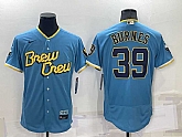 Milwaukee Brewers #39 Corbin Burnes Blue 2022 City Connect Flexbase Stitched Jersey,baseball caps,new era cap wholesale,wholesale hats